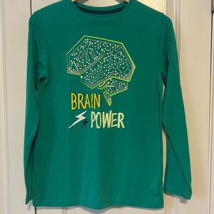 Cat & Jack Boys green brainpower tee shirt  PJ top 16